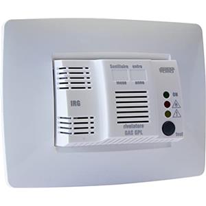 VEMER VE295200 IRG - Rilevatore Gas GPL da Incasso (3 moduli), Alimentazione 230V, Grigio Antracite e Bianco