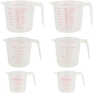 HexinYigjly Set di 6 misurini,misurini in plastica da 1L,500ml e 250ml,misurino,misurino di precisione resistenti al calore con bilancia per laboratorio,cucina,detersivo,Detersivi per bucato e altri prodotti