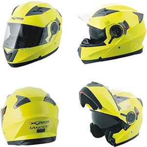 A-Pro Casco Modulare Apribile Moto Touring Sport Visiera Parasole Giallo Fluo M