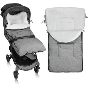 Vicloon Sacco Termico Passeggino Universale, Coprigambe Passeggino, Fodera Spessa, Sacco Passeggino Invernale con Cerniera, Lavabile in Lavatrice, Semplice Applicazione(Grigio)