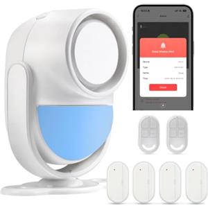 GALOOK Allarme Casa Senza Fili con Telecomando e App, 2.4GHZ WIFI Sensori Allarme Antifurto Porte e Finestre Wireless per Garage, Auto, Porta, Ingresso, Perimetrale, Esterno, Finestre, Camper, 120DB