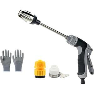Generic Waterblitz, idropulitrice ad alta pressione, pistola ad acqua ad alta pressione, girevole a 360°, regolabile, tre modalità di spruzzo, ugello con 3 connettori per tubo da 1/2 (A-con 3 connettori)