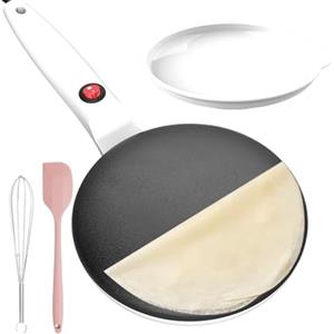 Generico Crepiera, Padella per crepe, Macchina per pancake portatile - Piano cottura elettrico per crepe maker da 7,8 pollici con controllo automatico della temperatura per pancake tortillas