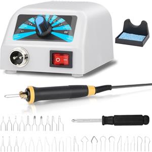 Nexalite Pirografo per Legno 60W,30 Punte Intercambiabili,Temperatura Regolabile 100°C-800°C, Kit Pirografo Legno Ideale per Principianti e Appassionati di Pirografia