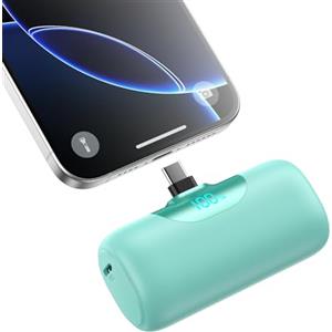 QODJN Mini Power Bank USB C 5500mAh, Ultra Compatto Powerbank 15W PD Ricarica Rapida Caricabatterie Portatile Batteria Esterna con LED Display per iPhone 17/16/15, Samsung Galaxy, Note, Huawei ecc