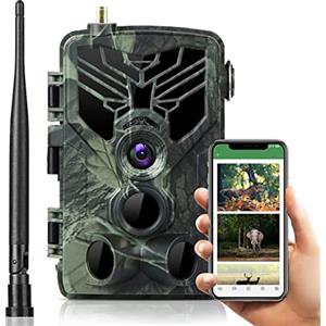 YTLJJ Fotocamera da Caccia con Servizio Cloud 4G 2K 30MP App, Fototrappola Infrarossi Invisibili 0,3s Movimento Attivato, con Visione Notturna,Impermeabile IP65 Visione Notturna 65ft/20m,C