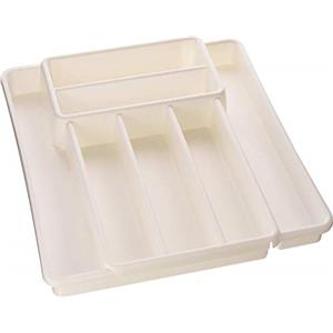 Rotho Domino PortaPosate con 7 Scomparti, Plastica (PP) senza BPA, Bianco, 39.7 x 34.1 x 5.1 cm