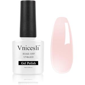 Vnicesli Smalto Semipermanente per Unghie in Gel Rosa Trasparente UV LED Smalti Semipermanenti Soak Off Rosa Trasparente Semipermanente per Arte Naturale Manicure Gel 10ml