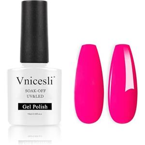 Vnicesli Smalto Semipermanente Unghie Neon Rosa 10ml Soak-off Smalti Gel Per Unghie UV LED Nail Polish Keep Pink Colori per Manicure Gel Fai da Te Salone