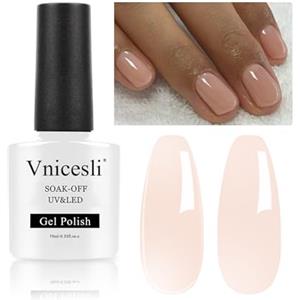 Vnicesli Smalto Semipermanente per Unghie in Gel Nudo Trasparente UV LED Smalti Semipermanenti Soak Off Nudo Trasparente Semipermanente per Arte Naturale Manicure Gel 10ml