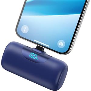 QODJN Mini Power Bank per iPhone 5500mAh, 15W PD Ricarica Rapida Powerbank Ultra Compatto Caricatore Portatile Batteria Esterna con LED Display per iPhone 14/13/12/11/XR/8/7 Serie