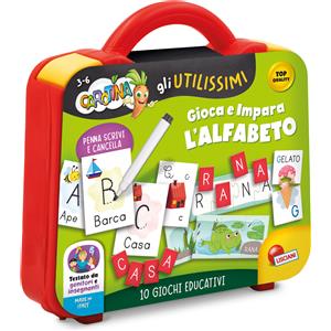 Lisciani Giochi - Carotina Gli Utilissimi Valigetta Gioca e Impara Alfabeto con Penna Scrivi e Cancella, Puzzle e Schede Attività