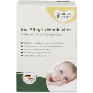 GRÜNSPECHT Tessuto non tessuto biologico per pannolini, 100% biodegradabile, morbido, antistrappo e assorbente, sistema di erogazione per fasciatoio, 70 fogli (699-00)