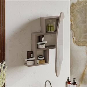 Dmora Specchio Azmidi, Specchiera, Articolo d'arredo a Muro, Decorazione con Specchio, 60x13 h75 cm, Beige