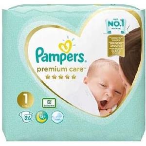 PAMPERS PAÃ'ALES PREMIUM CARE, TAMAÃ'O 1, 2-5 KG, 26 PIEZAS