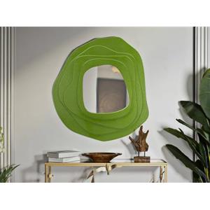 Dmora Specchio Piracicaba, Specchiera, Articolo d'arredo a Muro, Decorazione con Specchio, 90x4 h97 cm, Verde