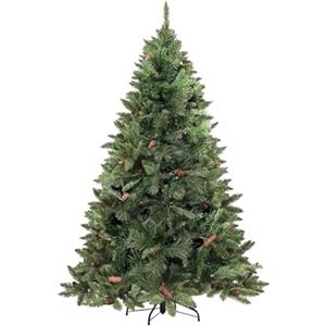Dmora Albero di Natale 210 cm Vienna, Pino Artificiale, Albero Effetto Reale, Alberello Natalizio Extra folto, 139x139 h210 cm, Verde