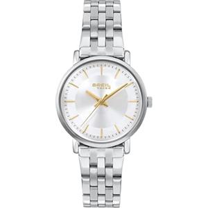 Breil, Collezione Esme, Orologio Donna Solo Tempo in Acciaio Lucido, Quadrante con Effetto Sunray, Indici e Sfere Gold, Movimento Seiko Pc21, Lunghezza Regolabile fino a 28 mm