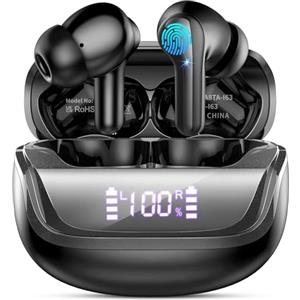 Donerton Cuffie Bluetooth, Auricolari Bluetooth 5.4 Wireless, 45 Ore Stereo HiFi Immersivo, Cuffiette In Ear con 4 ENC Cancellazione Rumore Mic, IP7 Impermeabili Touch Control Cuffie Senza Fili per iOS/Android