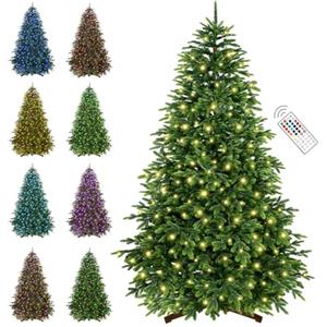 SHareconn Albero di Natale Artificiale [100% PE] con 4026 Punte, Albero di Natale Artificiale con luci incorporate -380 LED, Alberi di Natale con Telecomando, Supporto in Legno