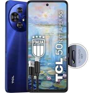 TCL 50 NXTPAPER 5G - Smartphone 5G Display 6.8 120Hz Nxtpaper 3.0, 256GB, 16GB RAM (8GB+8GB virtual RAM), Tripla Camera 108Mpx, Android 14, Batt. 5010 mAh, Blue, cavo USB Type-c aggiuntivo