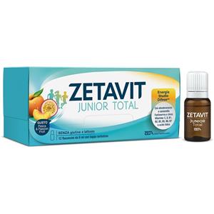 ZETA FARMACEUTICI Zetavit Junior Total - 12 Flaconcini da 8 ml con Fosfoserina ed Estratti Vegetali per il Supporto Cognitivo