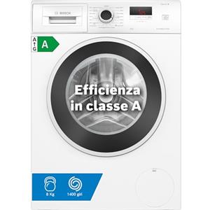 Bosch WGE03200IT Serie 2 Lavatrice a carica frontale, 8 kg, 1200 giri, Classe energetica A, motore inverter con 10 anni di garanzia, Lavaggio igienico anche a 40 °C, Bianco, 60 Cm