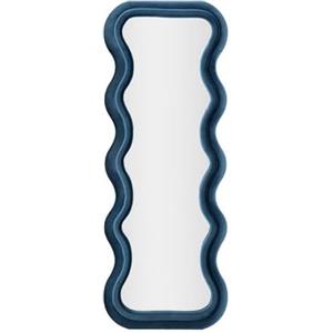 Dmora Specchio Virago, Specchiera, Articolo d'arredo a Muro, Decorazione con Specchio, 60x6 h160 cm, Blu