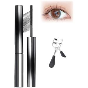 Generico Mascara con scovolino in metallo, mascara waterproof a lunga tenuta senza pennello per donne, effetto lifting a lunga durata 36 ore, senza grumi, sbavature o residui per donne (Nero)