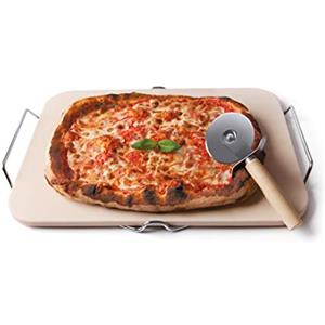 Excelsa Nonsolopizza Pietra Refrattaria per Cottura Pizza, Crema, 30.5 X 38 Cm