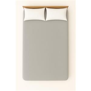 Generico Lenzuolo con Angoli Matrimoniale in Jersey di Cotone - Morbido e Traspirante - Adatto a Materassi Fino a 30 cm - 180x200 cm - Grigio seta