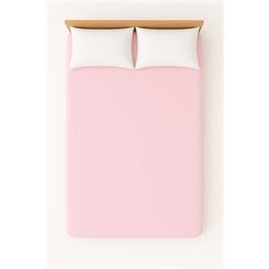 Generico Lenzuolo con Angoli Matrimoniale in Jersey di Cotone - Morbido e Traspirante - Adatto a Materassi Fino a 30 cm - 180x200 cm - Rosa confetto