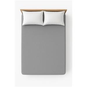 Generico Lenzuolo con Angoli Matrimoniale in Jersey di Cotone - Morbido e Traspirante - Adatto a Materassi Fino a 30 cm - 170x200 cm - Grigio polvere