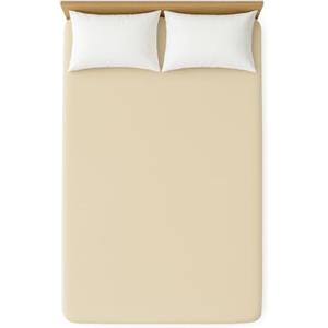 Generico Lenzuolo con Angoli Matrimoniale in Jersey di Cotone - Morbido e Traspirante - Adatto a Materassi Fino a 30 cm - 170x200 cm - Beige