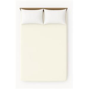 Generico Lenzuolo con Angoli Matrimoniale in Jersey di Cotone - Morbido e Traspirante - Adatto a Materassi Fino a 30 cm - 180x200 cm - Panna