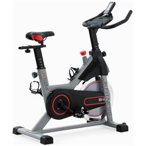 JK Fitness【Indoor Bike JK 504 Spin Bike】Cyclette da Spinning, Freno Meccanico [18 kg Volano, Display LCD] Sella/Manubrio Regolabili, Home Fitness, Trasmissione a Cinghia Silenziosa