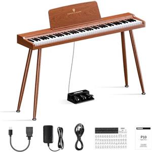 TERENCE P10 Pianoforte Digitale 88 Tasti per Principianti, Studenti & Intrattenimento Domestico | Sistema a 3 Pedali, Altoparlanti Stereo 20W, Doppia Uscita Cuffie