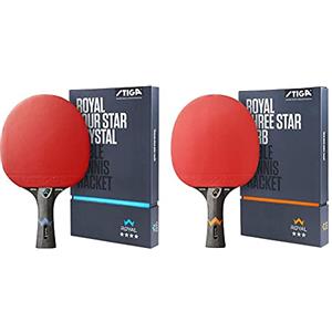 STIGARoyal Four Star Crystal & 3 Stelle Royal, Racchetta Da Tennis Tavolo Unisex-Adult, Red/Black, One Size