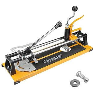 Hoteche Tagliapiastrelle manuale 3 in 1 da 40,6 cm, professionale, in porcellana e ceramica, con rotella in carburo di tungsteno e guide solide cromate