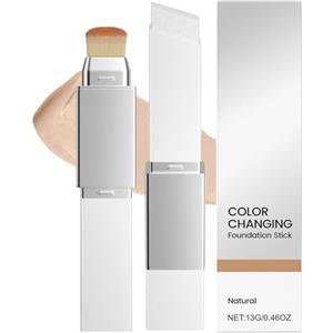 Pluvyze Fondotinta Stick Coreano Fondotinta In Stick Fondotint-a Coreano Stic-k Bianco con Pennello Idratante Correttore Leggero Adatto a Tutti i Tipi di Pelle(Naturale)