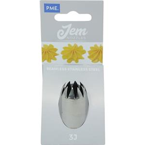 PME Jem - Bocchetta Decorativa Stella Curva in Acciaio Inox per sac à Poche, Grande, n. 3J