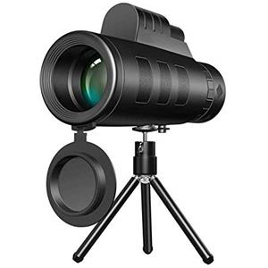 Ruiseawing Telescopio portatile binocolo ad alta potenza telescopio monoculare 40 x 60 ad alta potenza cannocchiale monoculare con treppiede impermeabile BAK4 lente prisma per bird watching all'aperto