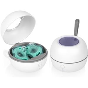 HOTUT Sterilizzatore Portatile per Ciuccio,Sterilizzatore per Succhietti a Luce UV,Sterilizza in 3 minuti Uccide il 99% dei germi,Ricaricabile USB-C,Disinfettante per Succhietti da Viaggio per Ciucci