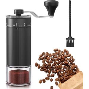 Jomdjmskes Macina Caffè Manuale, Macinacaffè Manuale Esterno Regolabile con Meccanismo Conico Alta Precisione Ceramica, Regolazione 40 Livelli Portatile per Espresso, Moka Italiana, French Press
