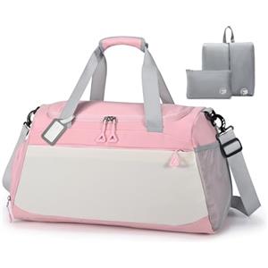 BAGZY Bagaglio a Mano 55x35x25 ITA Airways Klm Lufthansa Valigia 55x35x25 Air France Borsa da Viaggio 50L Borsoni da Viaggio Impermeabile Borsone da Weekend Sportiva Palestra Cabina Uomo Donna Rosa
