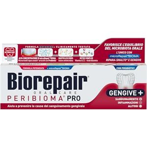 Biorepair Advanced, Dentifricio PERIBIOMA PRO Gengive +, Combatte le Cause di Sanguinamento Gengivale, Infiammazioni e Alitosi, Con Probiotici, Aiuta a Riequilibrare il Microbiota Orale, 12x75ml