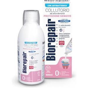 Biorepair, Collutorio ad Alta Densità Protezione Gengive, Combatte il Sanguinamento Gengivale e Parodontite, con Acido Ialuronico e Zinco Antibatterico, Senza Fluoro, Alcool e Clorexidina, 500ml