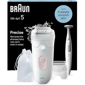 Braun Silk-épil 5 Depilatore Donna, Epilatore Elettrico Donna Per Una Epilazione Semplice, Wet & Dry, Pelle Liscia a Lungo, Con Testina Per Rasoio Donna
