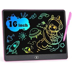 SERUW Tavoletta Grafica LCD Scrittura 16 Pollici, Tavoletta Grafica Bambini Elettronica Digitale da Disegno con Penna Giochi Giocattolo 3 4 5 6 7 8 9 Anni Regali di Natale di Compleanno per Ragazzi Ragazze