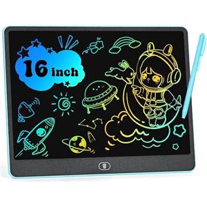 SERUW Tavoletta Grafica LCD Scrittura 16 Pollici, Tavoletta Grafica Bambini Elettronica Digitale da Disegno con Penna Giochi Giocattolo 3 4 5 6 7 8 9 Anni Regali di Natale di Compleanno per Ragazzi Ragazze